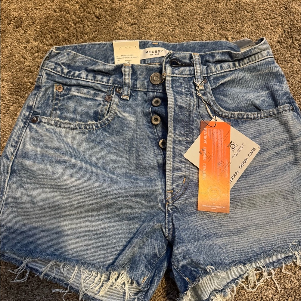 Moussy Vintage Light Blue Denim Shorts
